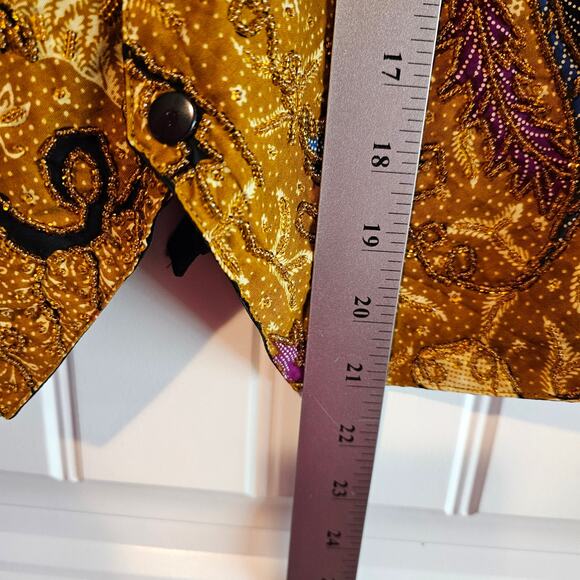 Vintage Beaded Vest Womens Medium Gold Embellished 90s Avant Garde Elegant Glam - Picture 9 of 11